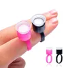 Autre approvisionnement de maquillage permanent 100pcs Tattoo Supply Ring Cup Tool Micro Blade Pigment Holder Maquillage permanent Jetable Tattoo Ink Cup avec éponge 230523