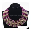 Chaînes Dernière Chunky Déclaration Collier Rose Rose Pierre Perles Bijoux Gothique Mode Dames Partie Abh429 Drop Delive Dhgarden Dhcqm