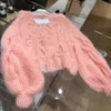 Jesienne swetry kobiet i zimowa bluzka Wysoki temperament French Mniejszość Różowy sweter retro japońskie leniwe luźne zużycie