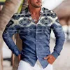Chemises décontractées pour hommes Arrivée Mode pour hommes Totem Imprimer Bouton à manches longues Top Vêtements surdimensionnés Hawaiian Camisas Y Blusas