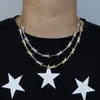 Naszyjniki mikro zamosta cZ Łańcuch łącza Łańcuch Choker Naszyjnik Pełny utwardzony bling 5a Cubic Cyrronia losed Hip Hop Men Boy Women Jewelry