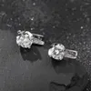 Cluster Rings Trendy 925 Sterling Silver 0.8ct D Couleur VVS1 Moissanite Clip Boucles D'oreilles Pour Les Femmes Bijoux Diamomd Pass Anniversaire Cadeau