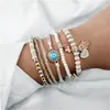 Charm Bracelets Bohemia Eyes Palm Heart Natural Stone Beads Set For Women Fashion Boho Jewelry 2023 Pour Les Femmes