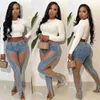 Women's Mesh Jeans High Waist Cargo Bodycon Pant Y2K Streetwear Fashion 2023 Women Summer Clothes Trousers Denim Skinny Pants Y23