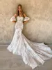 Süße rückenfreie Meerjungfrau-Brautkleider, herzförmiges Spitzen-Brautkleid, Puffärmel, Applikationen, Hochzeits-Brautkleider
