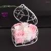 Fiori decorativi 6pz Cesto di ferro Rose Sapone Fiore Confezione regalo Attività Creativo Piccolo artificiale Per matrimonio San Valentino Decorazioni per la casa