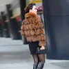 Femmes fourrure Faux FURSARCAR 2023 vestes d'hiver réel naturel manteau épais chaud corps véritable vêtements d'extérieur avec col