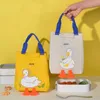 Backpacking Packs Hot Bento Lunch Suitable for Women and Children Cute Little Yellow Duck Thick Insulation Cooler Food Box Portable Work Picnic Bag P230524