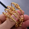 Bangle 24K 4pcs Ethnic Gold Color Dubai Bangles For Baby Girls Lucky bead Bracele Bride Dubai Bangles Child jewelry
