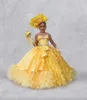 Luksusowe koronkowe koraliki sukienki kwiatowe sukienki kulkowe kryształy poziomy organza tutu lilttle dzieci urodziny