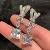 Bengelen oorbellen hoog qialiteit zirkon bruids cz kubieke zirconia bruiloft oorbel voor bruiden accessoires vrouwen feestavondjurk sieraden