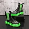 2023 خريف الطموح الجديد تشيلسي أحذية للرجال الأسود الأحذية الأخضر منصة الأحذية الموضة في الكاحل أحذية الشتاء على أحذية الرجال