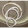 Chandeliers Lights Luxury Duplex Building Crystal Living Room Staircase Golden Modern Simple Shape Circle Circular Lamp Lighting