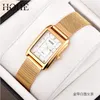 Wristwatches Men's Rectangular Double Calendar Ultra-thin Luminous Quartz Watch Waterproof Tyrant Gold Fashion Business