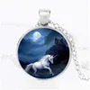 Pendant Necklaces Brand New Hot White Horse Unicorn Time Gem Necklace With Chain Mix Order 20 Pieces A Lot Drop Delivery Jewelry Pen Dhfb6