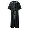 Ethnic Clothing Muslim Men Jubba Thobe Arabic Pakistan Dubai Kaftan Abaya Casual Long Blouse Dress Galabia Robe Ramadan Costumes