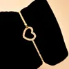 Braccialetto 1 pz Moda Diamante Bracciale a forma di cuore Oro Elegante accessorio femminile Gioielli per le donne Festa di compleanno Estate