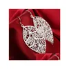 Charm Womens Sterling Sier Plated Hanging Leaf Earrings Gsse128 Fashion 925 Plate Earring Jewelry Gift Drop Delivery Dh6R0
