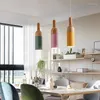 Hanglampen Noordelijke landelijke macaroon LED -lichten houten restaurant keuken bar mode hangende verlichtingsbollen Ac