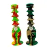 Smoking Colorful Silicone Skull Shape Bong Bubbler Pipes Kit Removable Portable Telescoping Herb Tobacco Filter Bowl Handpipes Hookah Waterpipe Cigarette Holder