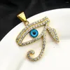 Pendentif Colliers En Acier Inoxydable Creux Bleu Oeil D'horus Laid Zircon Egypte Collier Femme Homme Chanceux Collier Amulette Bijoux Cadeau