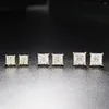 Stud -oorbellen Punk Crystal Square for Women Classic 4 Claw Zirconia Piercing Earring Hip Hop Jewelry Party Accessories OHE108