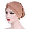 Vêtements ethniques Hijabs Turbans pour femmes mode tissu élastique multifonctionnel inde front croix chapeau bandeau chimio 163