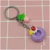 Ключевые кольца корабль Colorf Circle Cake Keychain Cute Girls Gifts R111 Mix Order 20 штук.
