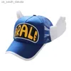 Ball Caps Anime Dr.Slump Cosplay Snapback Caps Arale Baskı Melek Kanatları Yetişkin Çocuklar İçin Sevimli Beyzbol Şapkası Şeker Renk Net Kafalar Yp010 L230523
