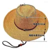 Berets Summer Straw Sunhat Men Sunshade Sunscreen Cap Male Outdoor Sport Fishing Climbing Beach Sun Protection Anti-UV Casual Hat H7272