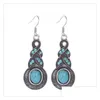 Dangle Lustre Femmes Cristal Gourde Tibétain Sier Turquoise Boucles D'oreilles Gstqe004 Mode Cadeau Folkcustom Femmes Diy Boucle D'oreille Goutte Del Dhdl0