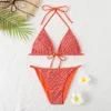 Designer Bikini Swim Suit Kvinnor Sexig baddräkt Damer Backless Split Letter Multicolors Summer Time Beach Bathing Suits Wind Badkläder