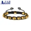 Bracelet Ailatu Marque Bijoux En Gros 10 pcs/lot Exquis Noir Rose Crâne Macramé Bracelet pour Hommes Cadeau De Fête Top Qualité