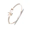 Bangle Korean Clover Armband Cats Eye Fl Diamond Wholesale FB173 Mix Order 20 Pieces Mycket charmarmband Drop Leverans smycken DH1SZ