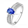 Com pedras laterais femininas esterling sier banhado oco anel de zircão azul gssr568 moda 925 rings de placa jóias de entrega de gota dh56x