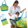 Bolsas de armazenamento infantil brinquedos de malha portátil de areia nadando grande praia para toalhas maquiagem cosmética feminina