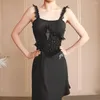 Bühnenkleidung 2023 DL716 Latin Dance Kleid Frauen Leistung Gestreifte Schulter Patchwork Design Moderne Latino Dancewear