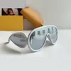 Lunettes de soleil surdimensionnées Pilot Wrap Silver Mirror Lens Hommes Femmes Summer gafas de sol Designers Shades Occhiali da sole UV400 Eyewear