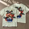 Дизайнерские мужчины rrr123 Рейнбоу змея винтажная винтажная пена принт свободный футболка с коротки