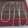 Chains Pure 18k White Gold Chain Unisex Luck Full Star Link Necklace 16-18inches