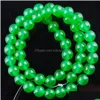 Jade Yowost natürliche grüne lose Perlen Edelstein rund 6 mm 8 mm 10 mm Abstandsstrang zur Herstellung von Armbändern Halskette Schmuckzubehör Dr Dhp07