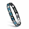 Bracelet de luxe bracelet homme noir céramique tungstène bleu opale bracelets pour hommes bijoux costume masculin femmes charme bracelets bijoux