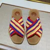 Dazzle Designer Slippers Womens Sandals Summer Beach Stripes Casual Flat Slippers Sliders women ladies flip flops Embroidery letter Slide