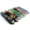 Natural Crystal Stone Smoking Pipe 45 Colors Energy Stone Wand Healing Obelisk Gemstone Tower Point Tobacco