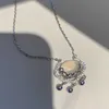 Halsband Opal Pendant Halsband CLAVICLE Kedja Kvinnor Fashion Simple Bell Jewelry Temperatur Party Wedding Gift G220524