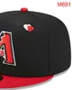 2023 Men's Arizona Baseball Fitted Caps NY LA SOX A letter gorras for men women fashion hip hop bone hat summer sun Sports Size casquette Snapback a0