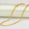 Chaînes Pure Au750 Collier en or jaune 18 carats Hommes Femmes 2 mm Câble Rolo Link Chain