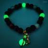 Strand Moda Men encantam bracelete de pedra natural brilho no escuro mulheres elásticas luminosas jóias de fluorescência
