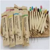 Toothbrush 10pcs Bamboo Toothbrush Natural Disposable Biodegradable Eco Friendly Adult Soft Bamboo Colorful Hair Toothbrush 230524