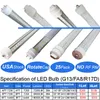 Tube LED T8 T10 T12 8FT, ampoules LED R17D HO 8FT, 96" en forme de V, 72W (remplacement pour F96T12/CW/HO 300W), lentille transparente blanc froid 6000-6500K, alimentation à double extrémité usastar